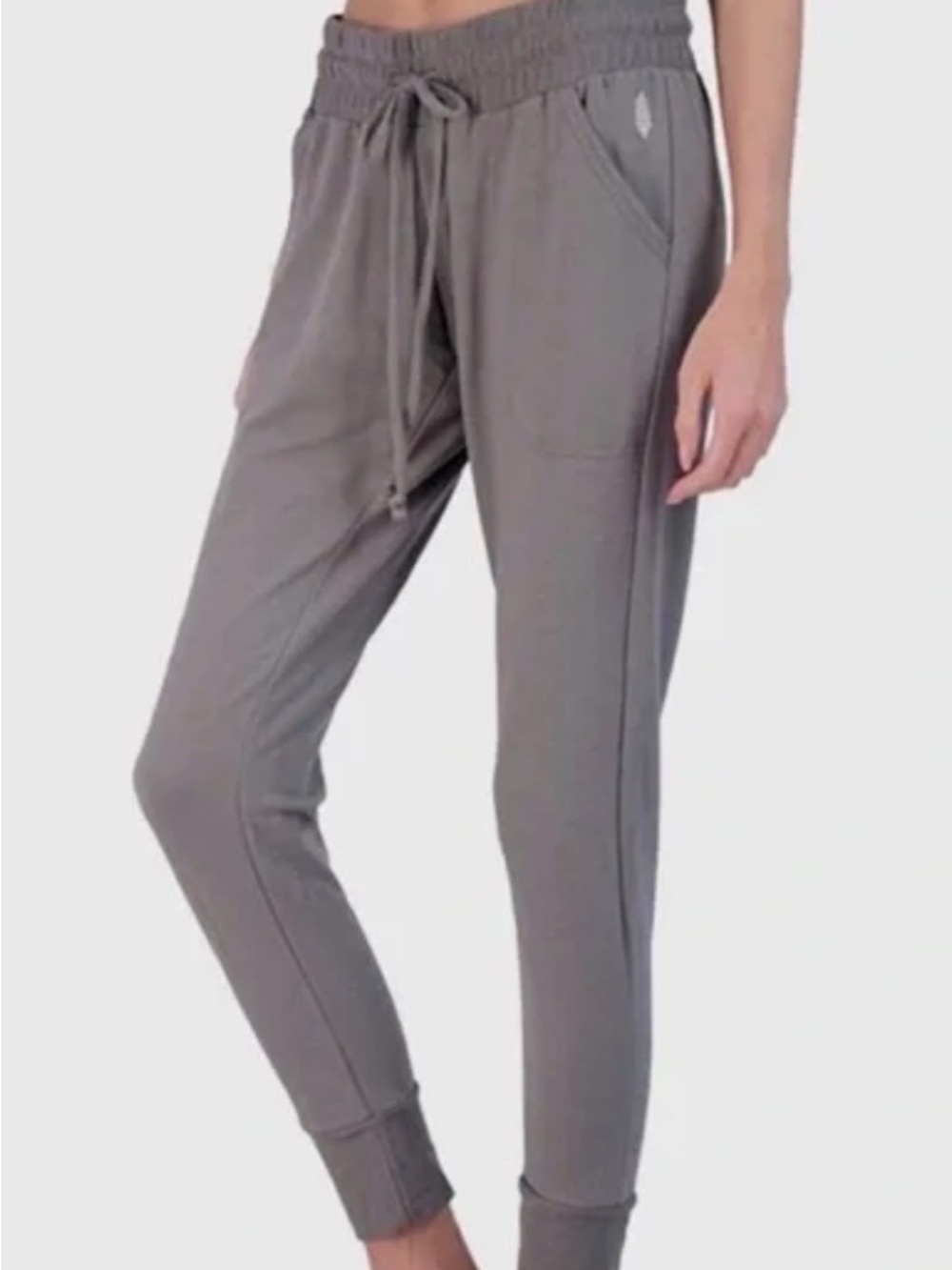 Free People Women's Grey Slim Drawstring Joggers